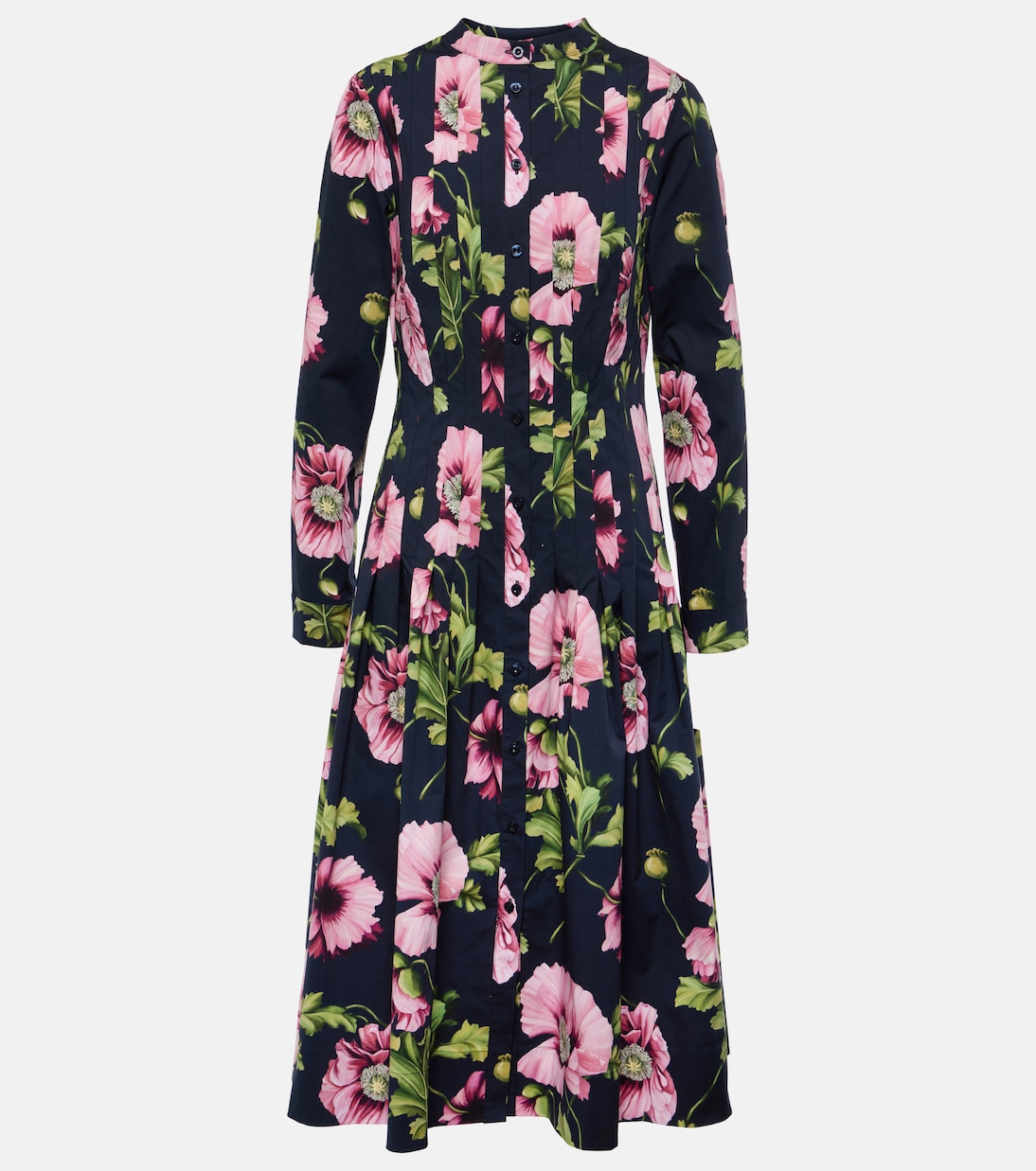Abito midi in misto cotone con stampa | Oscar de la Renta