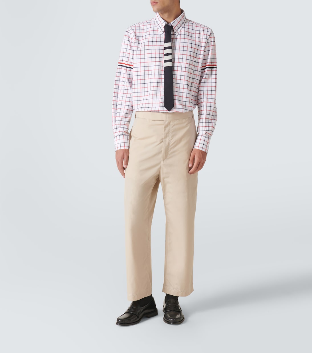 Chemise RWB Stripe en coton à carreaux | Thom Browne