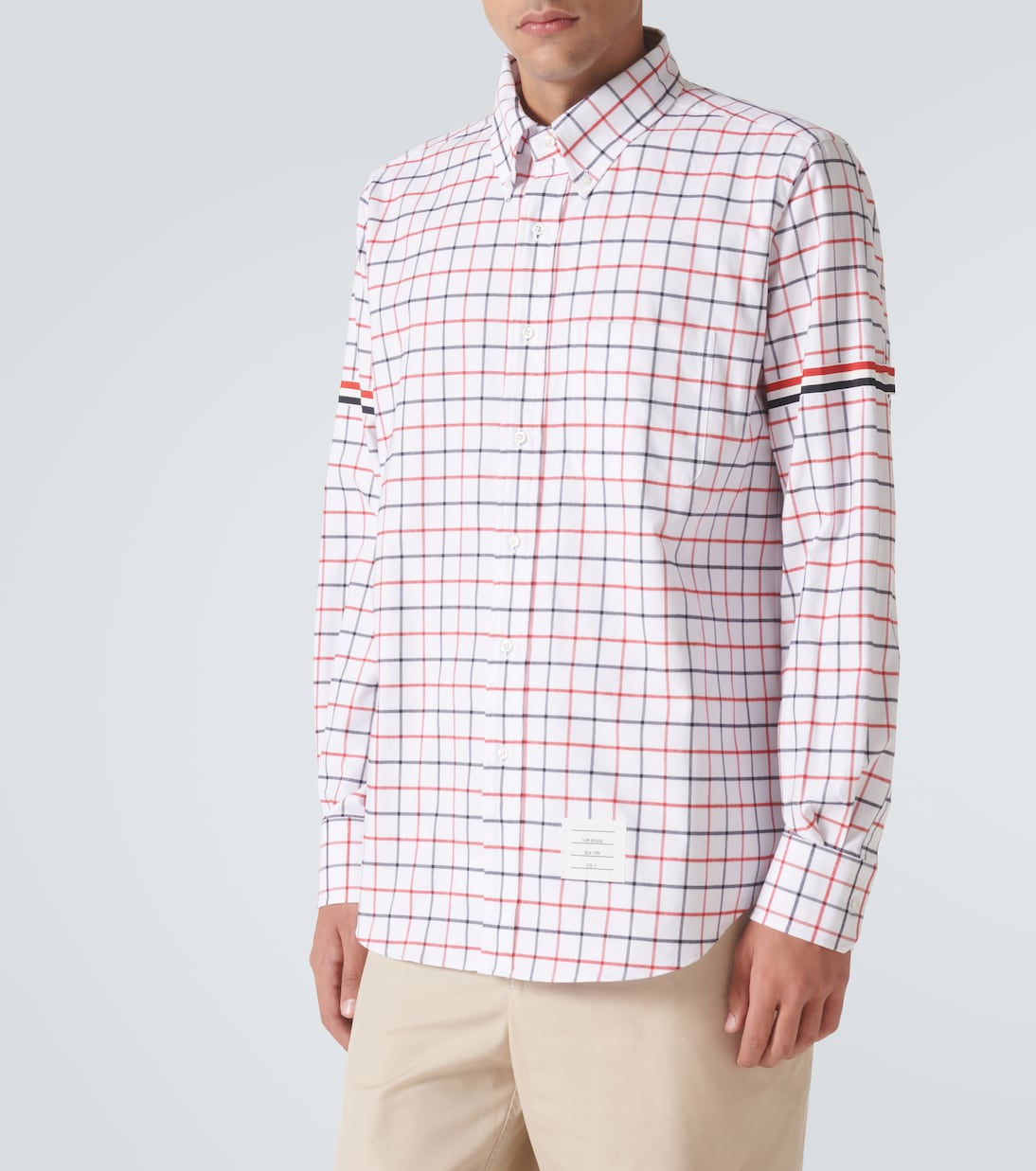 Chemise RWB Stripe en coton à carreaux | Thom Browne