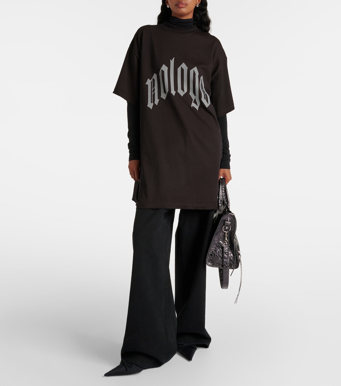 Camiseta de Algodón Estampada Balenciaga para Jóvenes