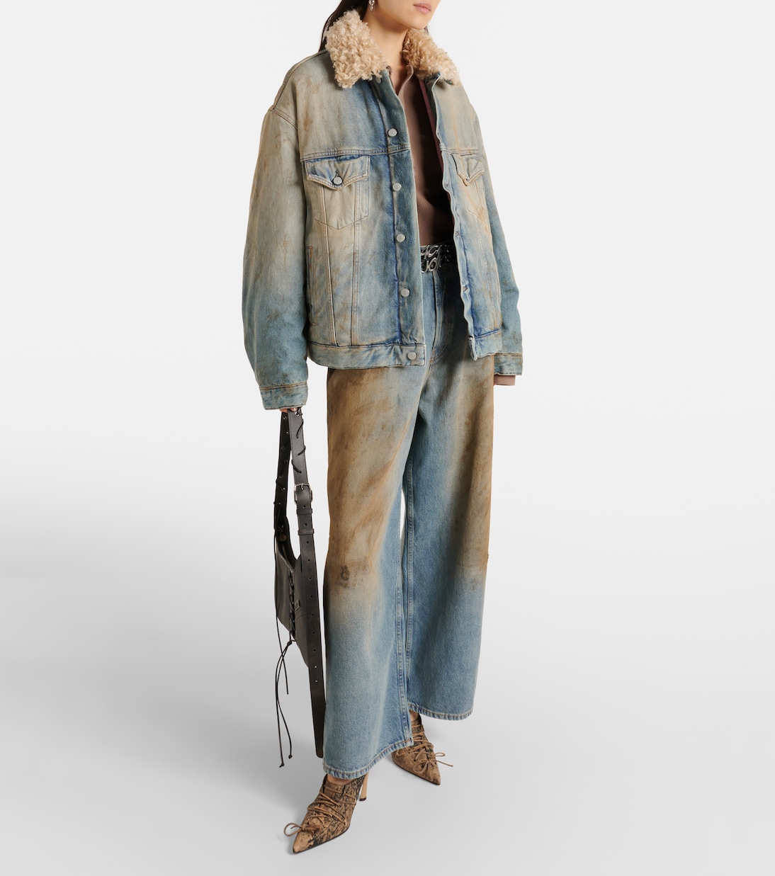 Chaqueta Roberta de denim con borrego sintético | Acne Studios
