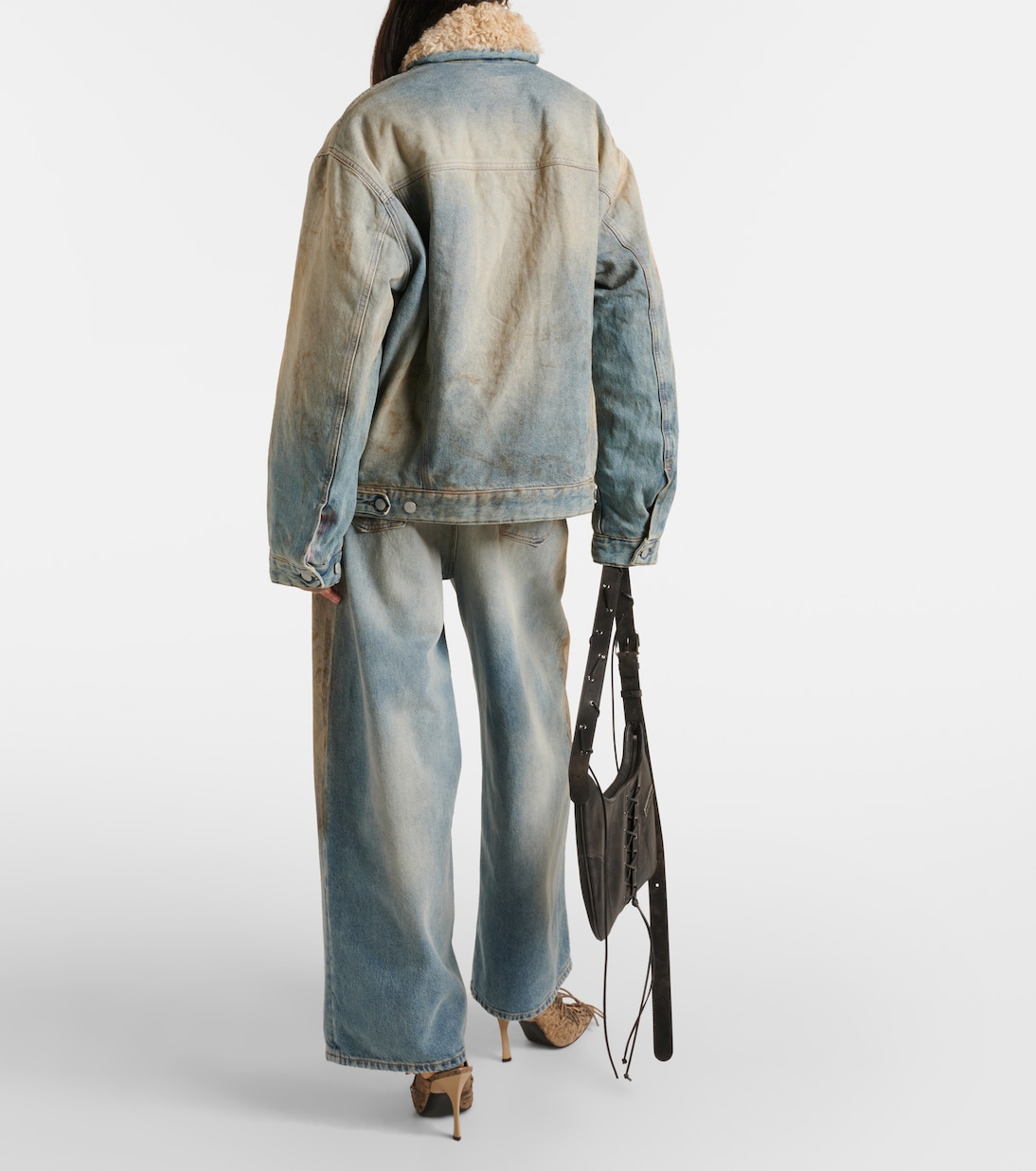 Chaqueta Roberta de denim con borrego sintético | Acne Studios