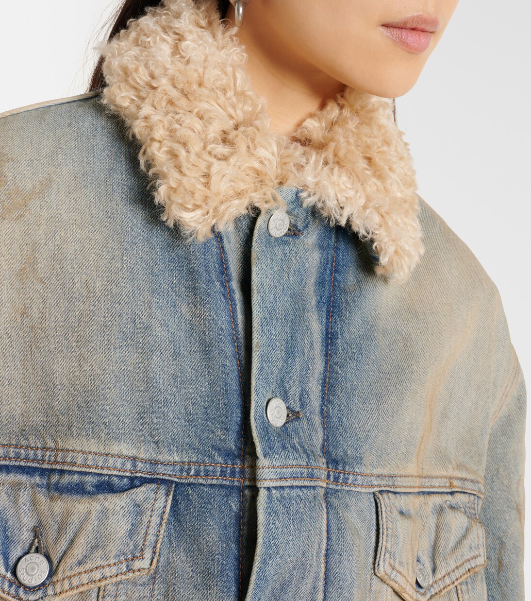 Chaqueta Roberta de denim con borrego sintético | Acne Studios