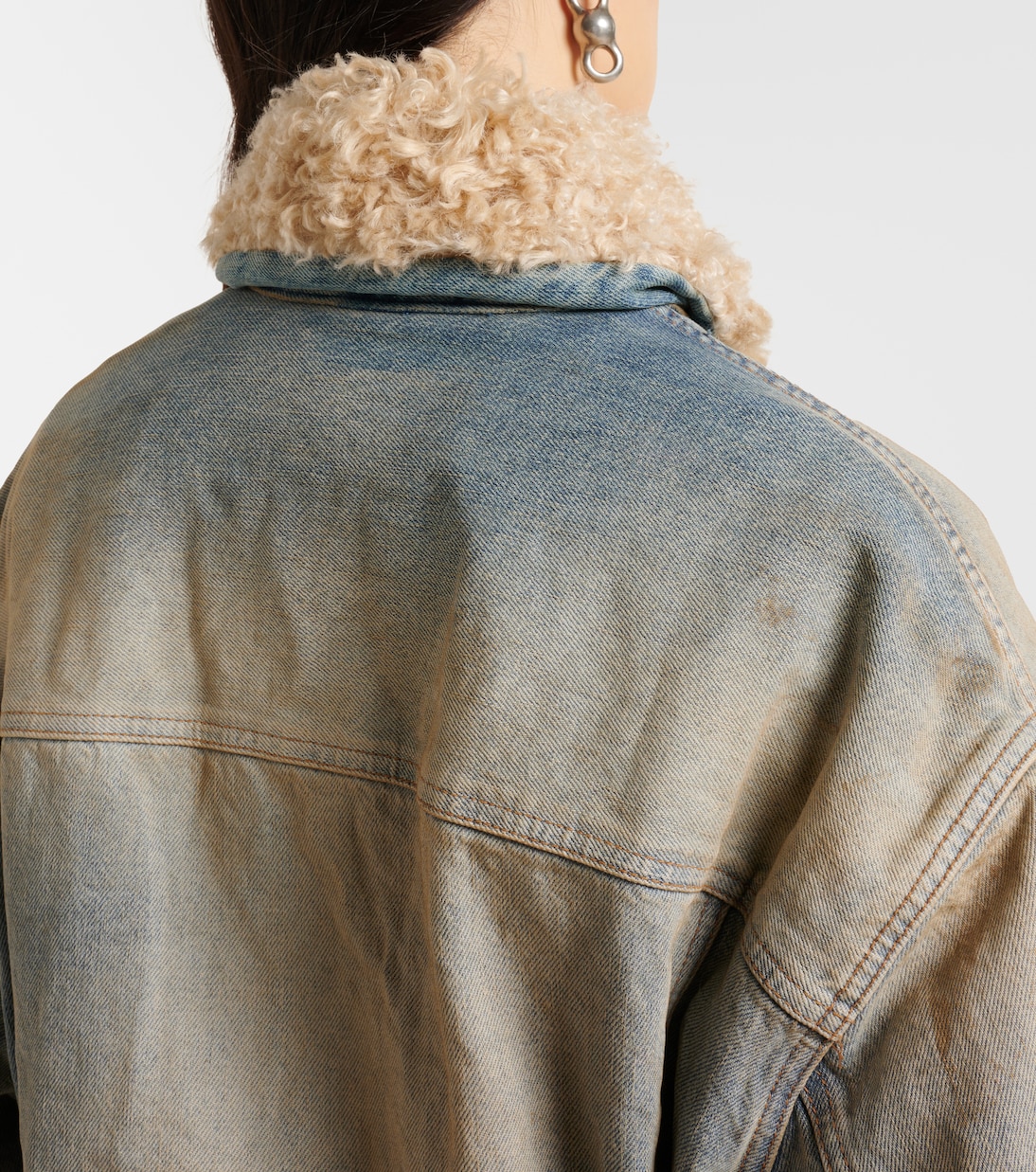 Chaqueta Roberta de denim con borrego sintético | Acne Studios