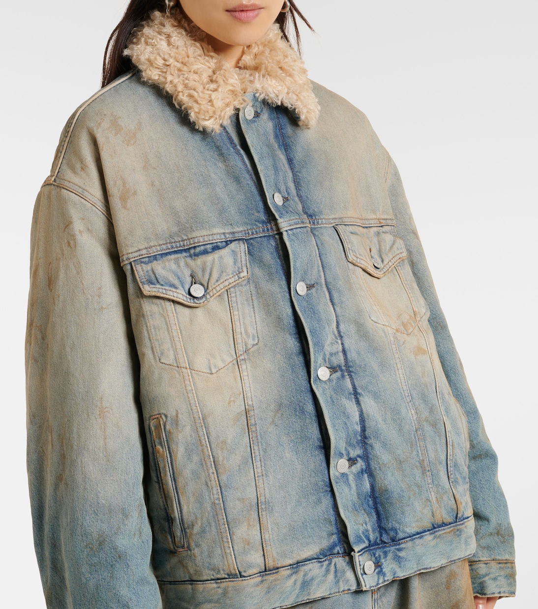Chaqueta Roberta de denim con borrego sintético | Acne Studios