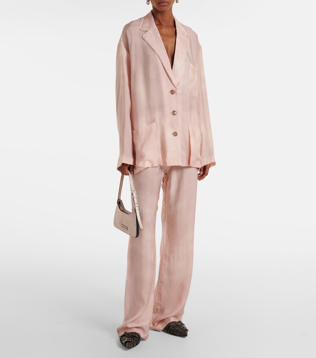Printed twill wide-leg pants | Acne Studios