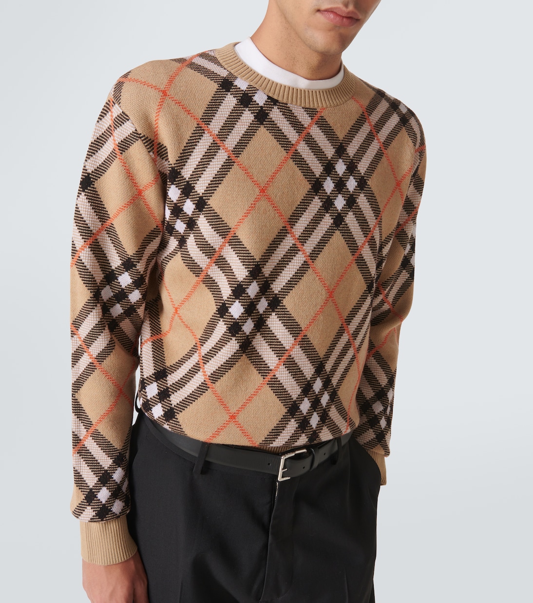 Jersey de mezcla de lana con Burberry Check | Burberry