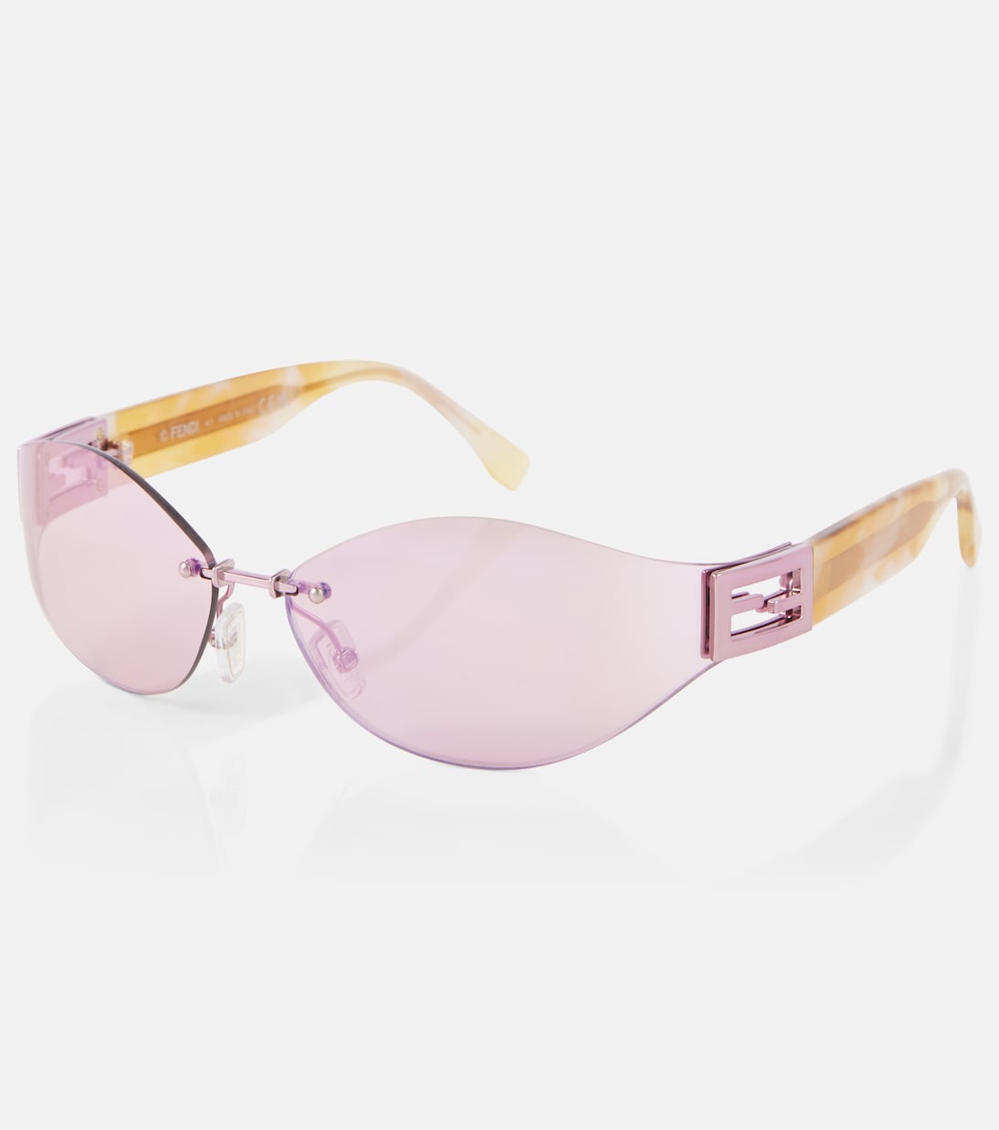 Occhiali da sole FENDI stile ovale per giovani trendy