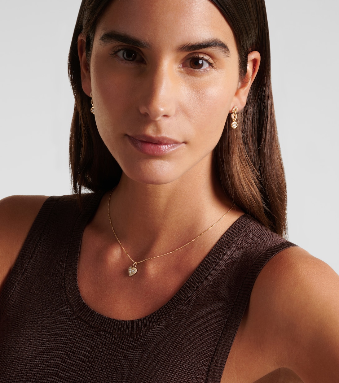 Collana Piece of My Heart Sparkle in oro 14kt con diamanti  | Stone and Strand