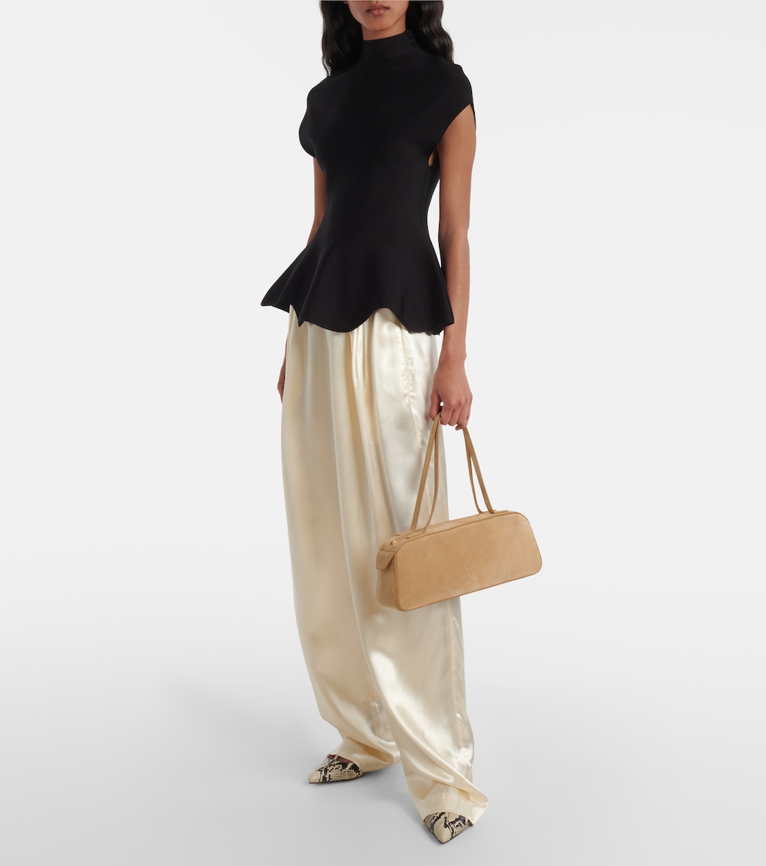 Borsa a spalla Simona in suede | Khaite