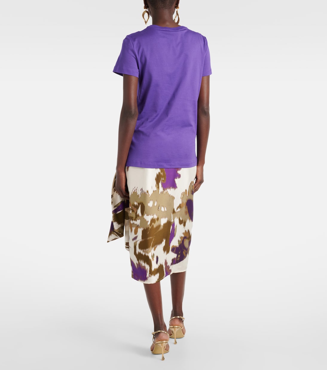 T-shirt brodé en coton à logo | Max Mara