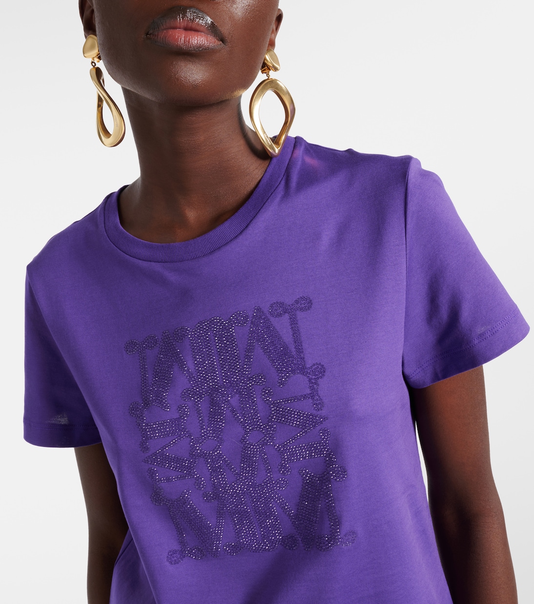 T-shirt brodé en coton à logo | Max Mara