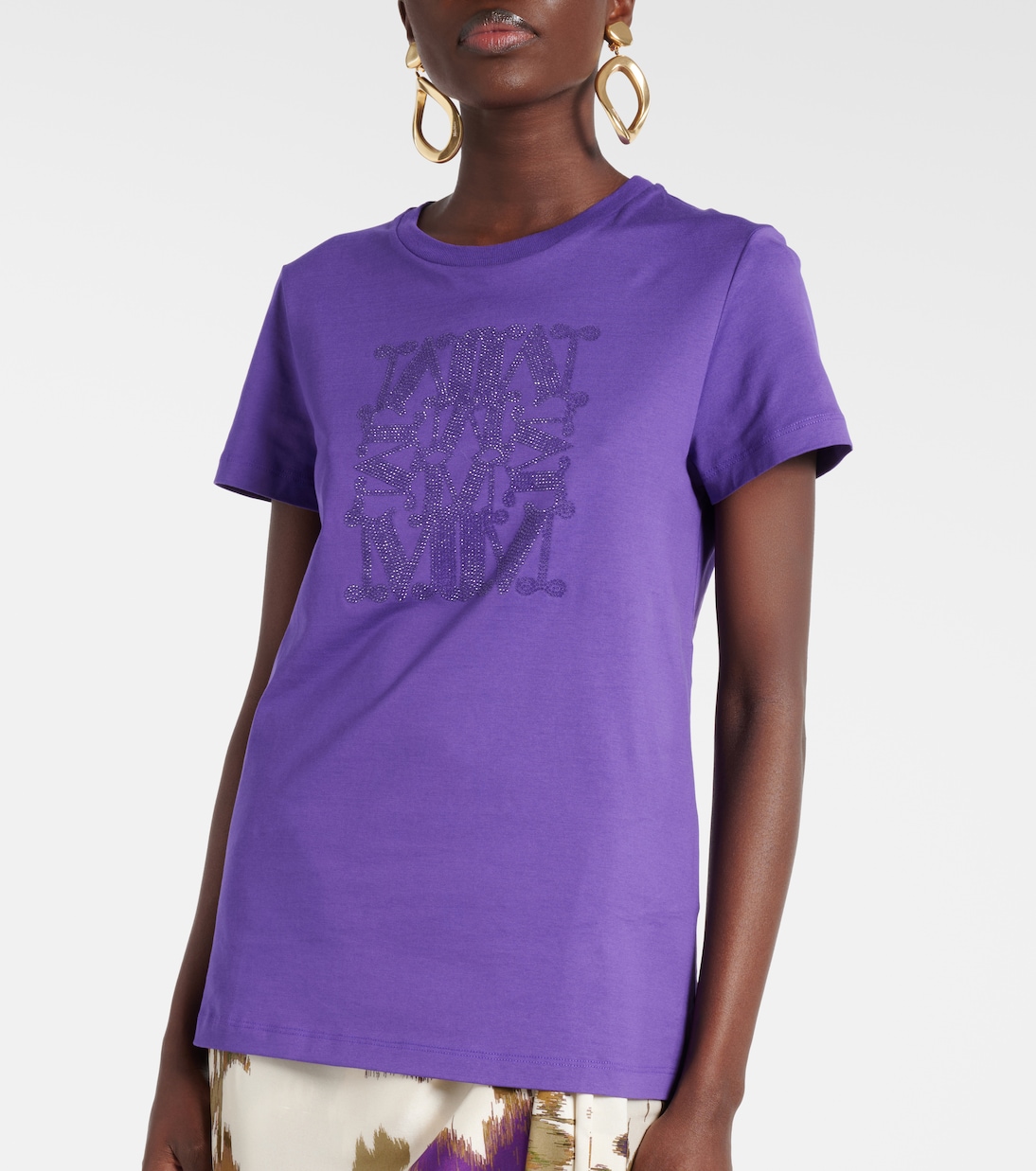 T-shirt brodé en coton à logo | Max Mara