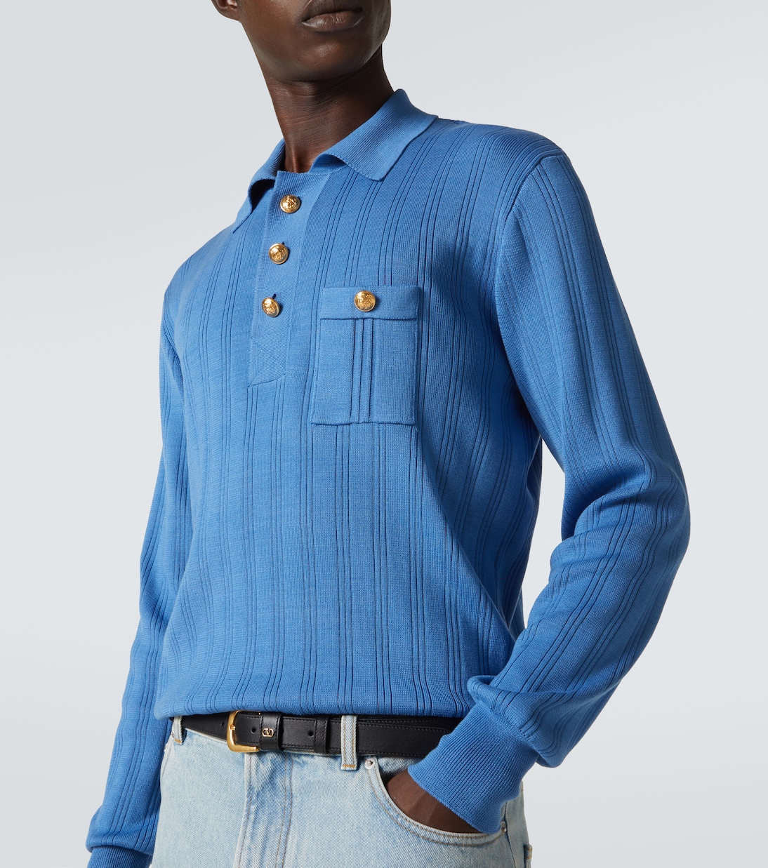 Polo acanalado de algodón | Valentino