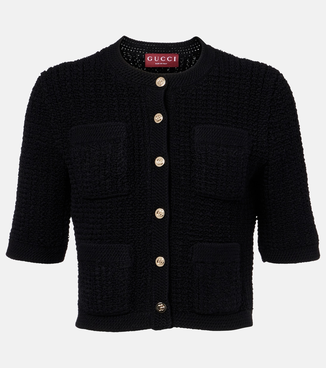 Cárdigan cropped en mezcla de algodón | Gucci