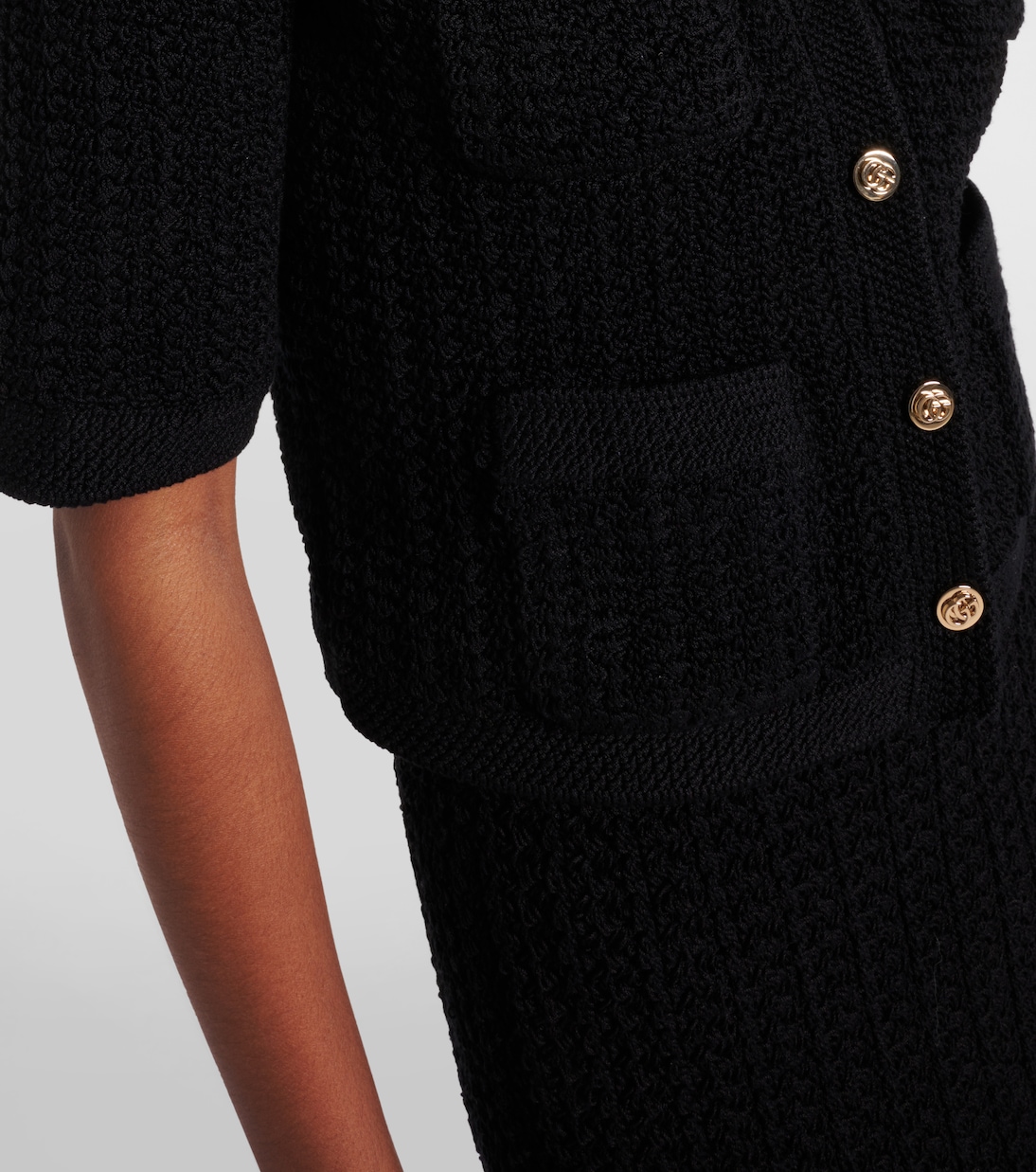 Cárdigan cropped en mezcla de algodón | Gucci