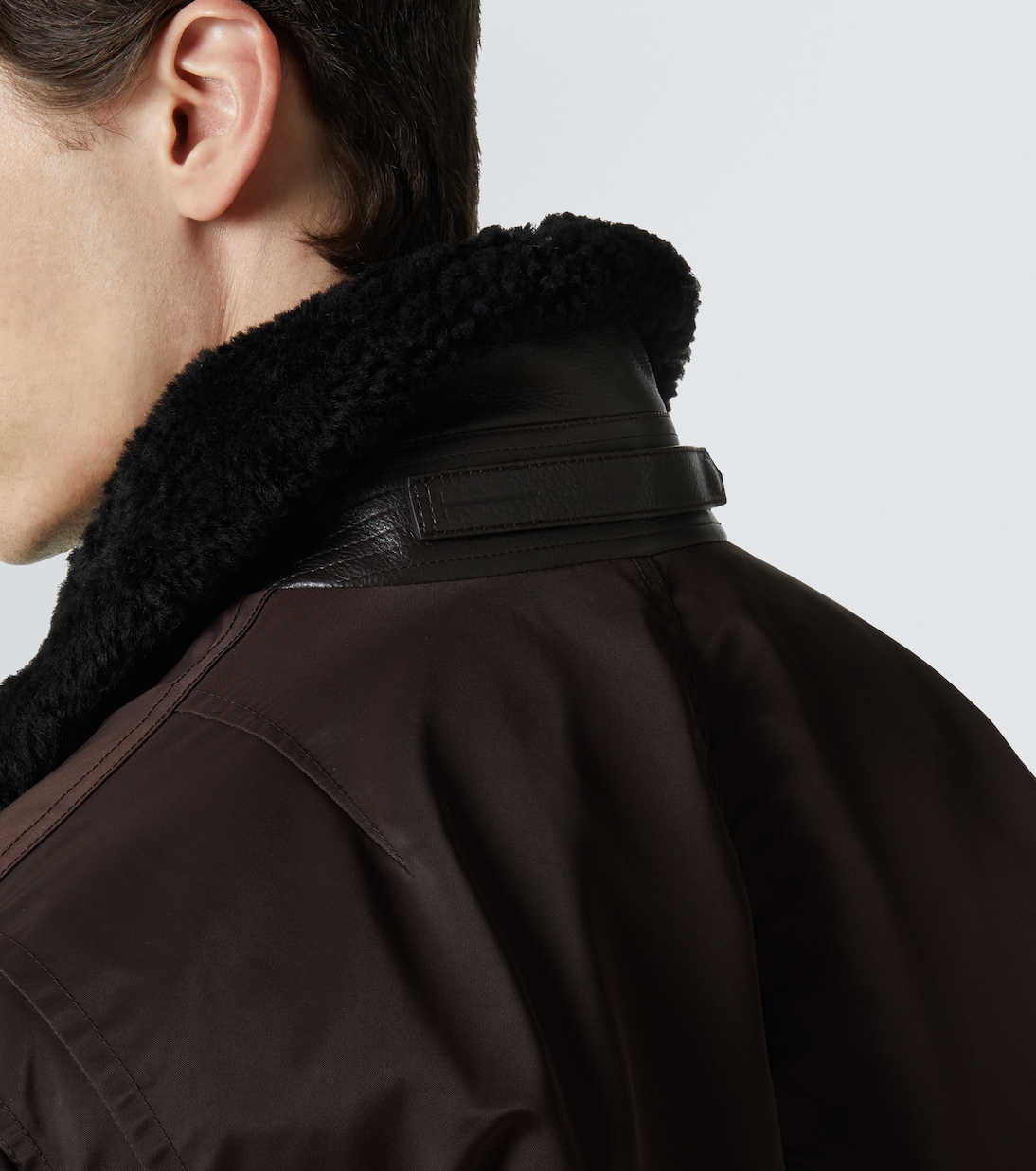 Shearling-trimmed satin bomber jacket | Tom Ford