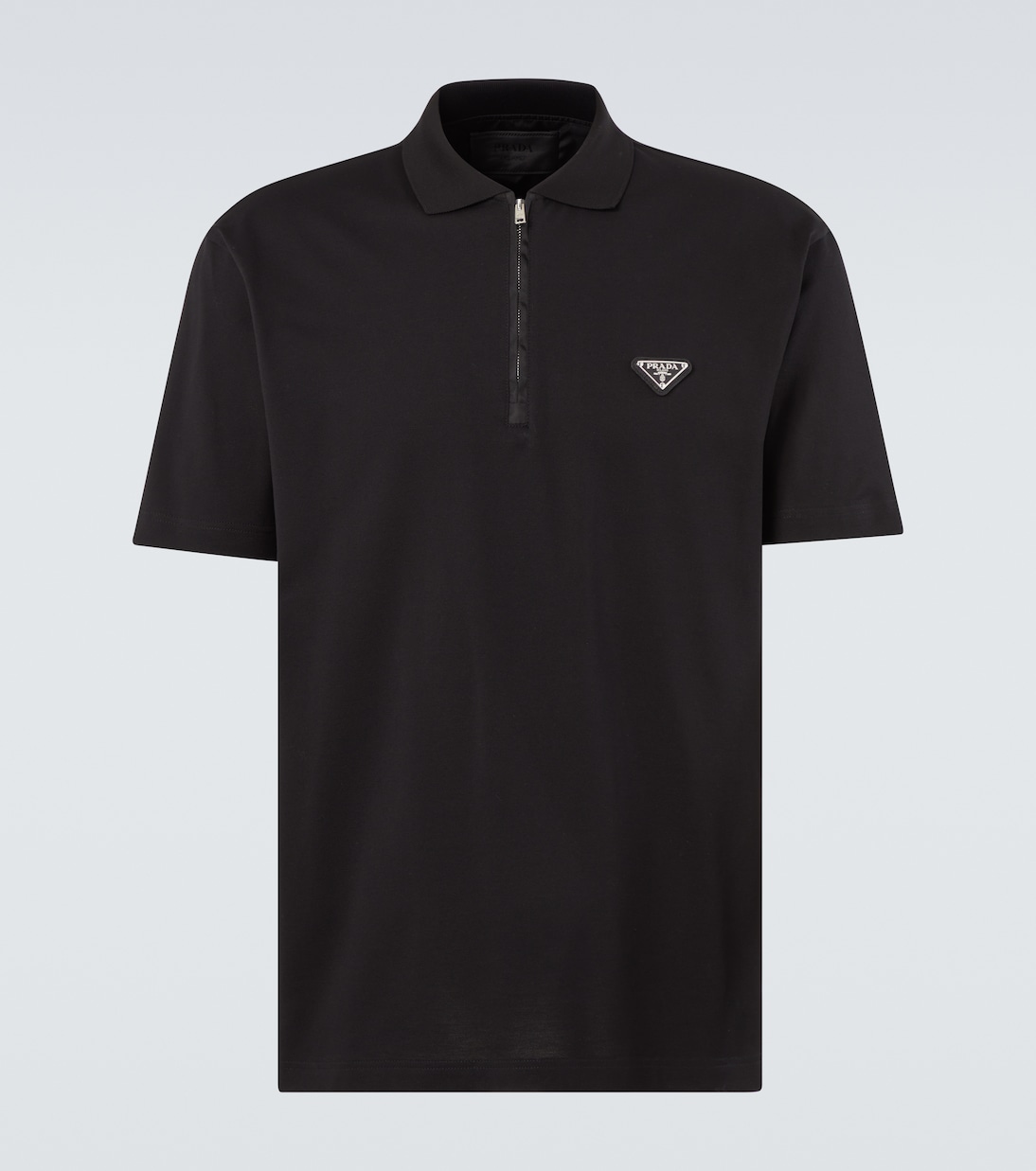 Polo in piqué di cotone con finiture in Re-Nylon | Prada