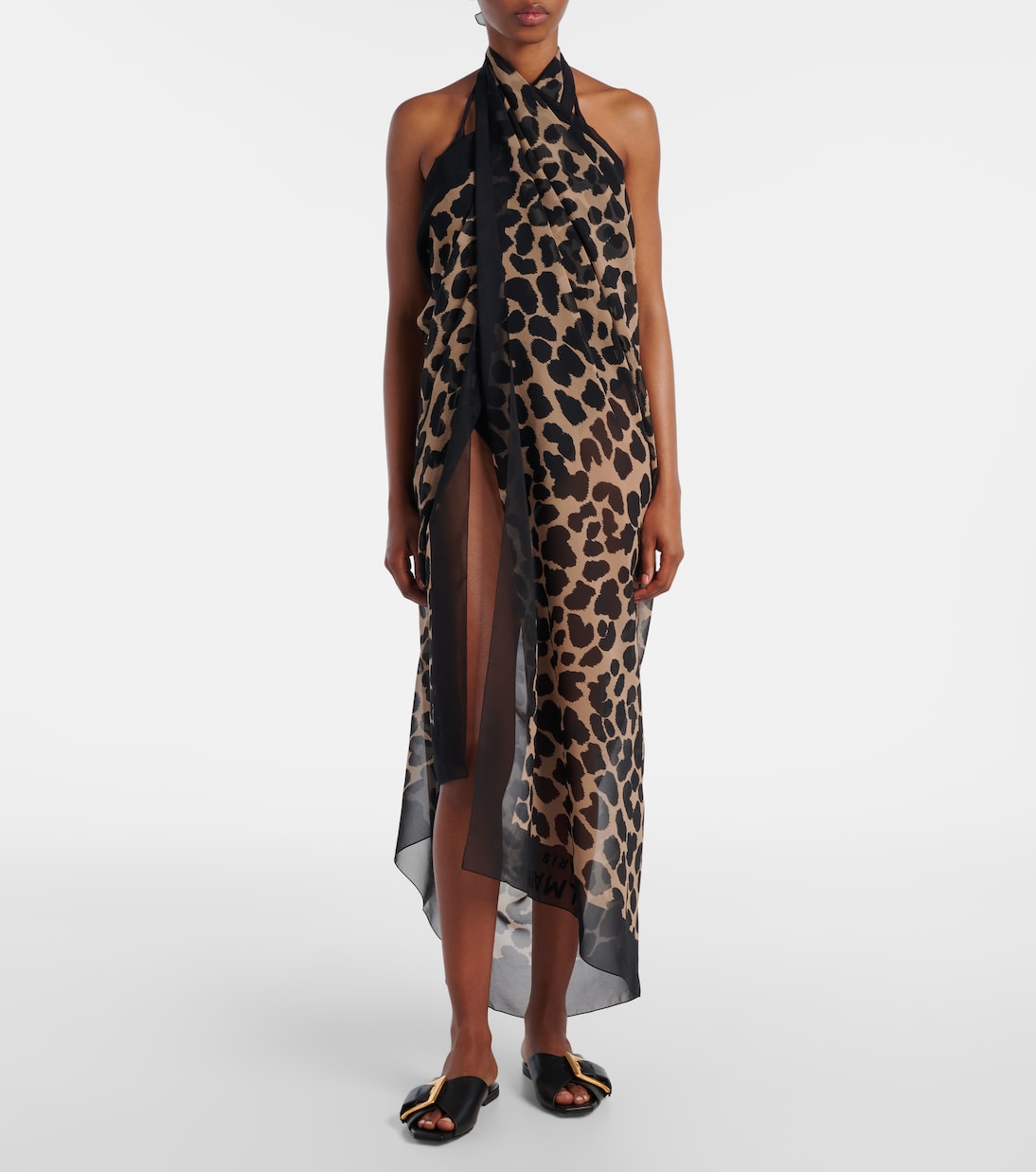 Leopard-printed silk beach dress | Balmain