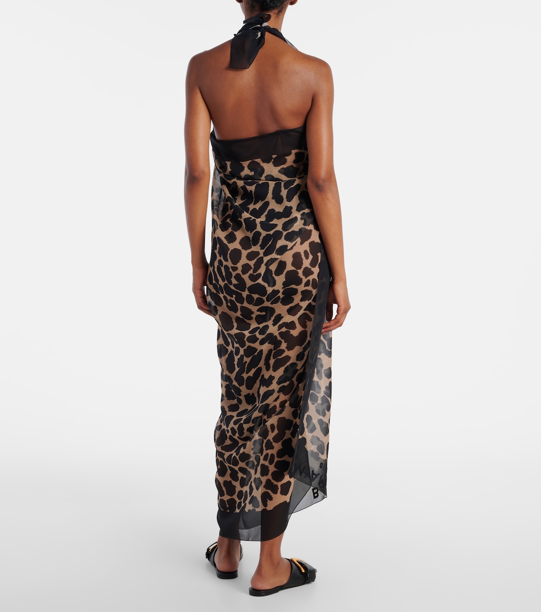 Leopard-printed silk beach dress | Balmain