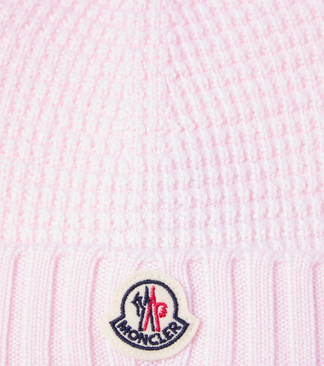 قبعة بيني لمولود جديد من الصوف الخام بحبكة مضلعة  | Moncler Enfant