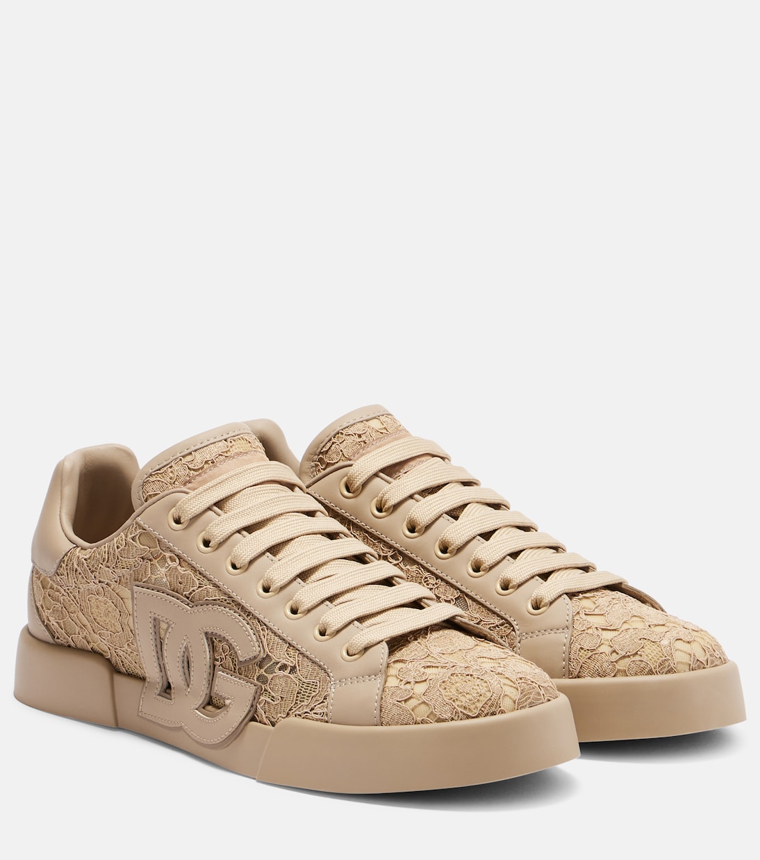 Zapatillas Portofino de piel con encaje | Dolce&Gabbana