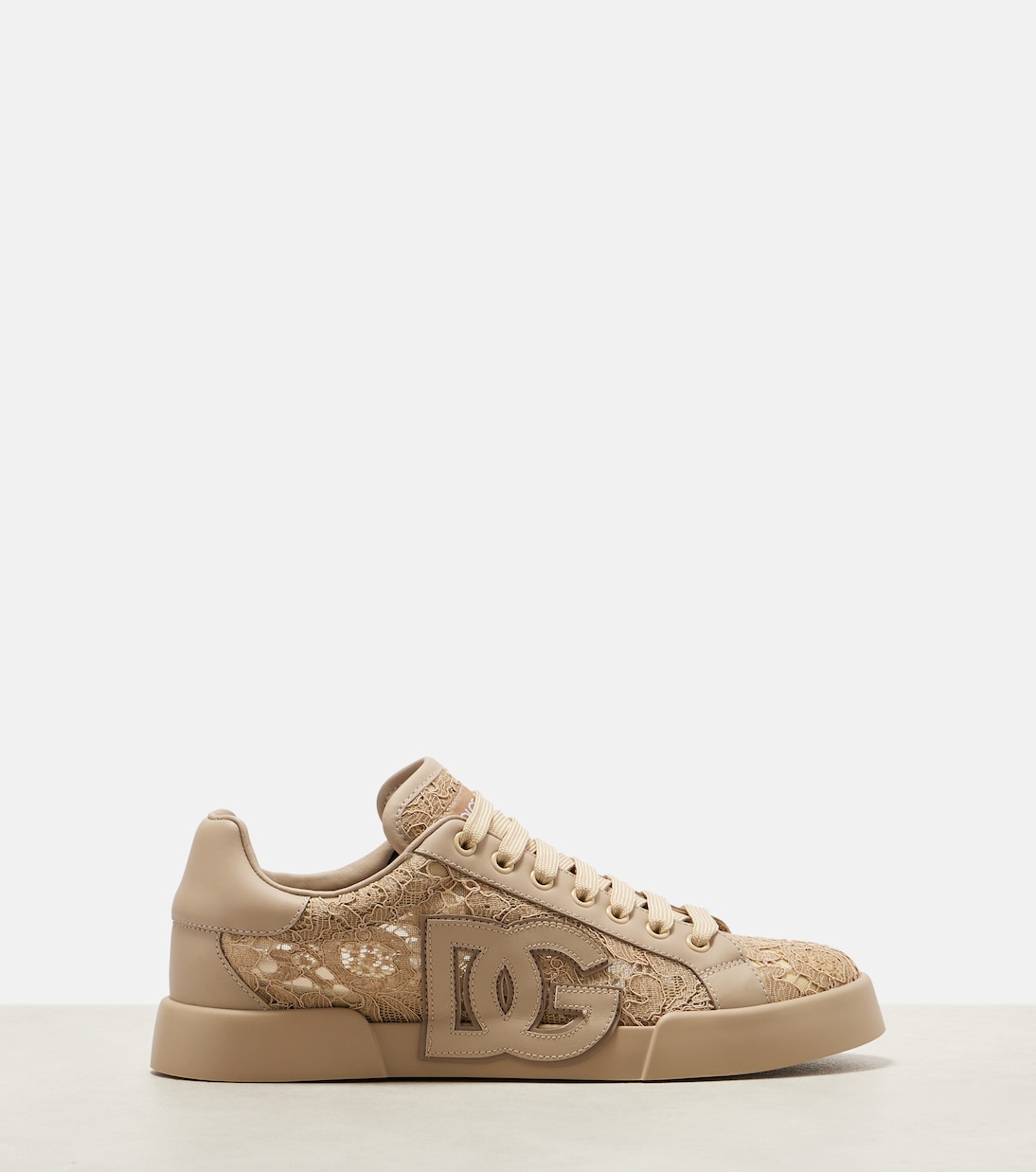 Zapatillas Portofino de piel con encaje | Dolce&Gabbana