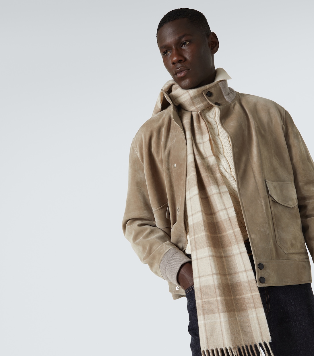 Bufanda de cachemir a cuadros  | Dunhill
