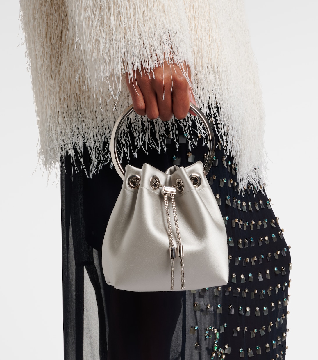 Bucket Bag Bon Bon aus Satin | Jimmy Choo