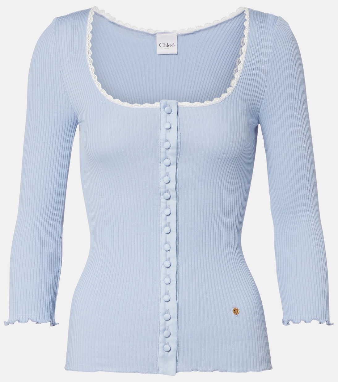 Cardigan aus Baumwolle mit Spitze | Chloé