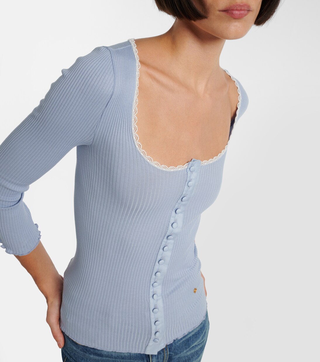 Cardigan aus Baumwolle mit Spitze | Chloé