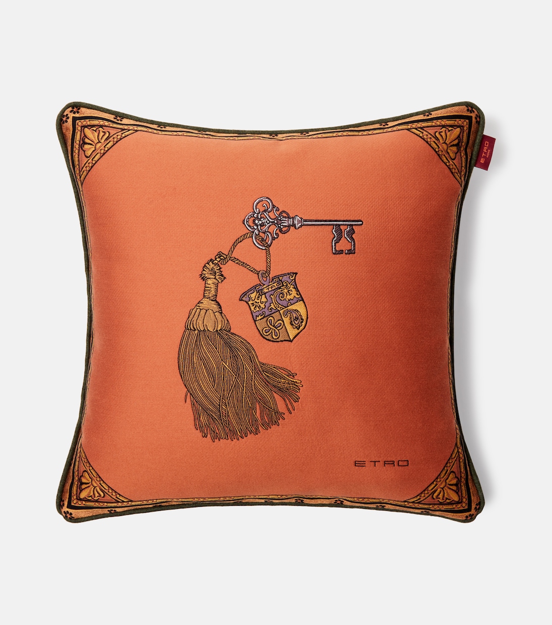 Herald embroidered cotton-blend cushion | Etro