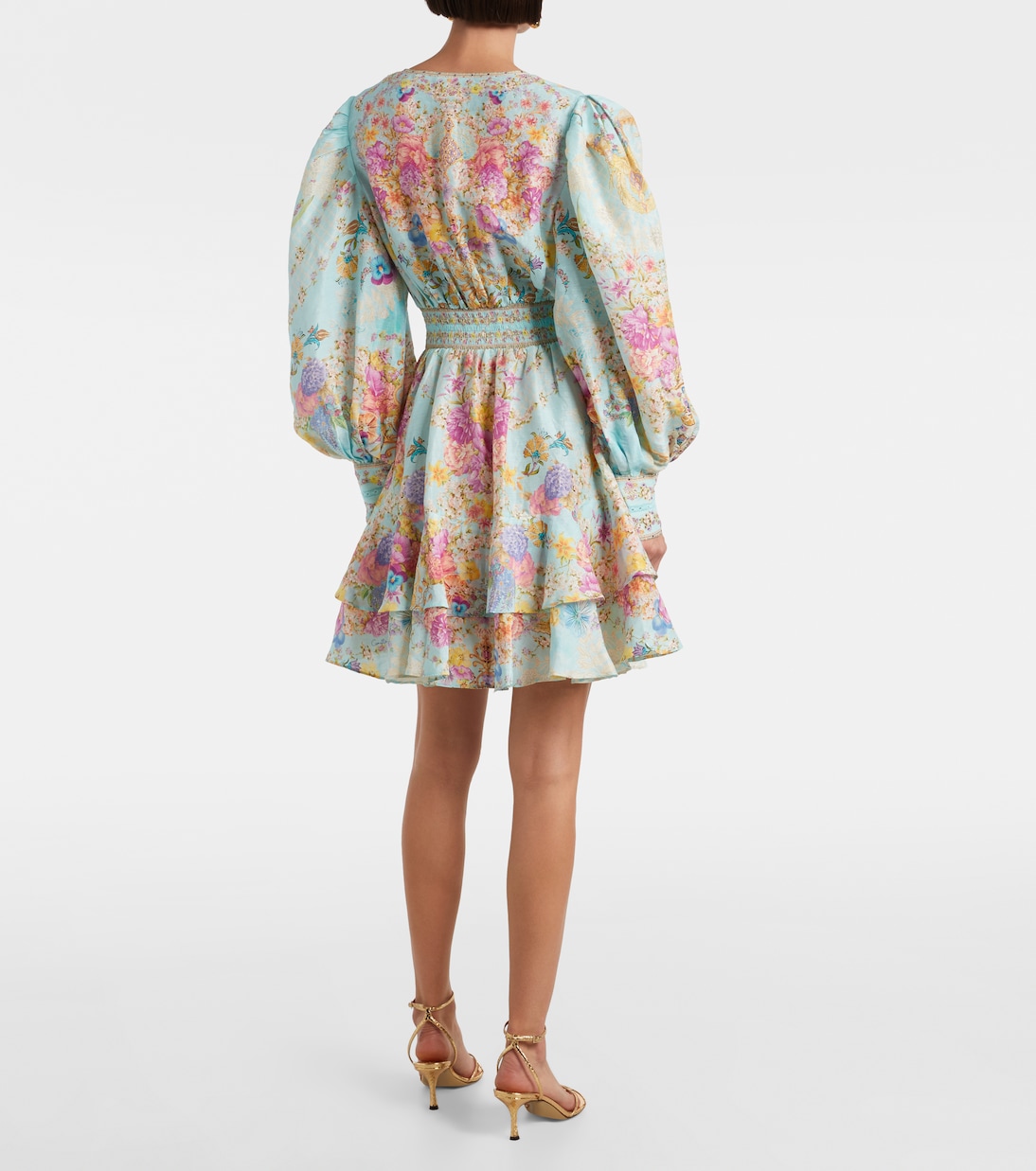 Embellished floral linen and silk minidress | Camilla
