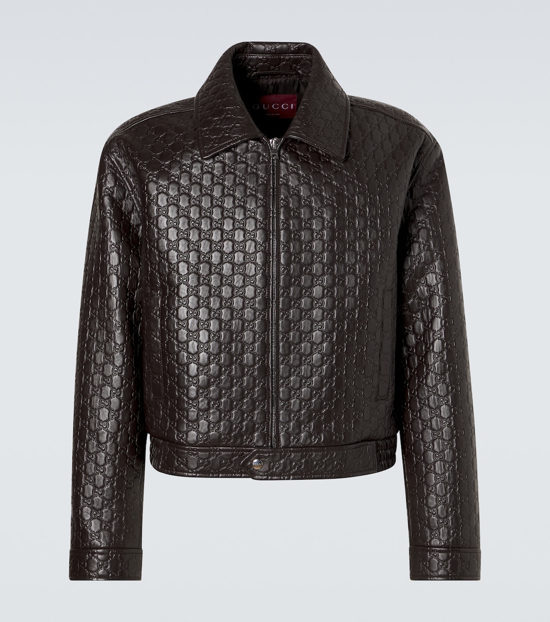 GG debossed leather blouson jacket | Gucci
