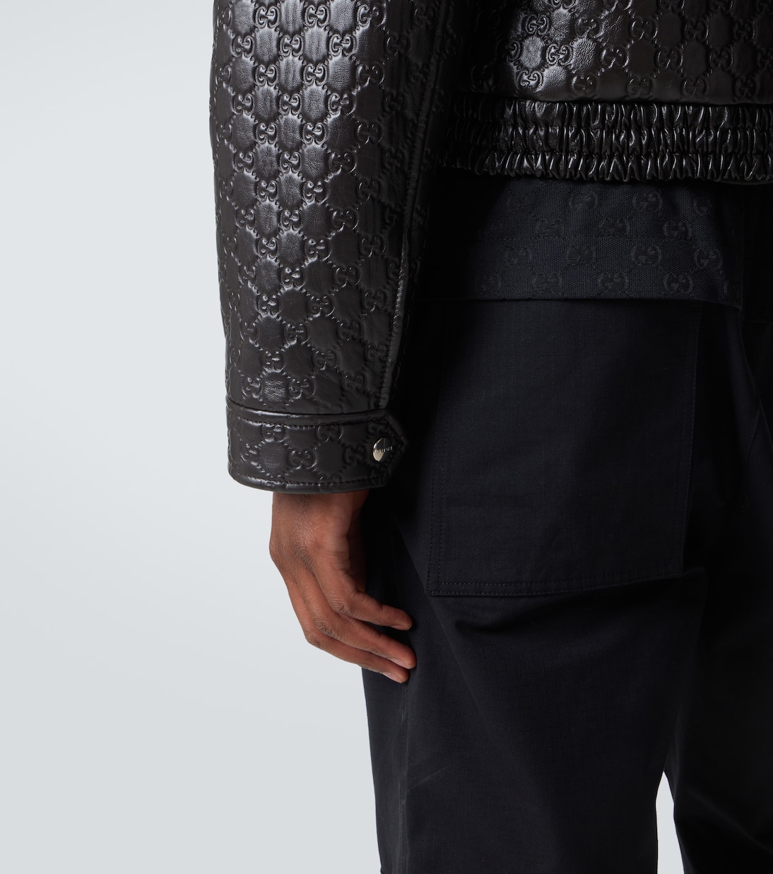 GG debossed leather blouson jacket | Gucci