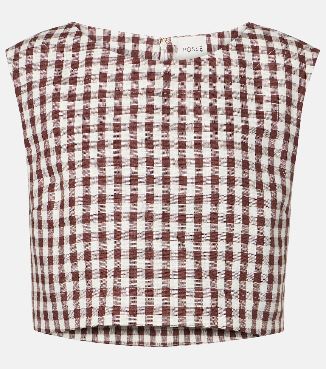 Martina gingham linen crop top | Posse