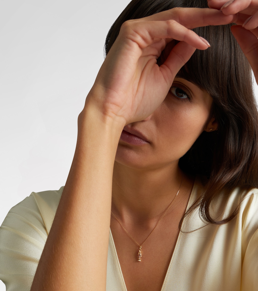 14kt gold pendant necklace with orange sapphires | Stone and Strand