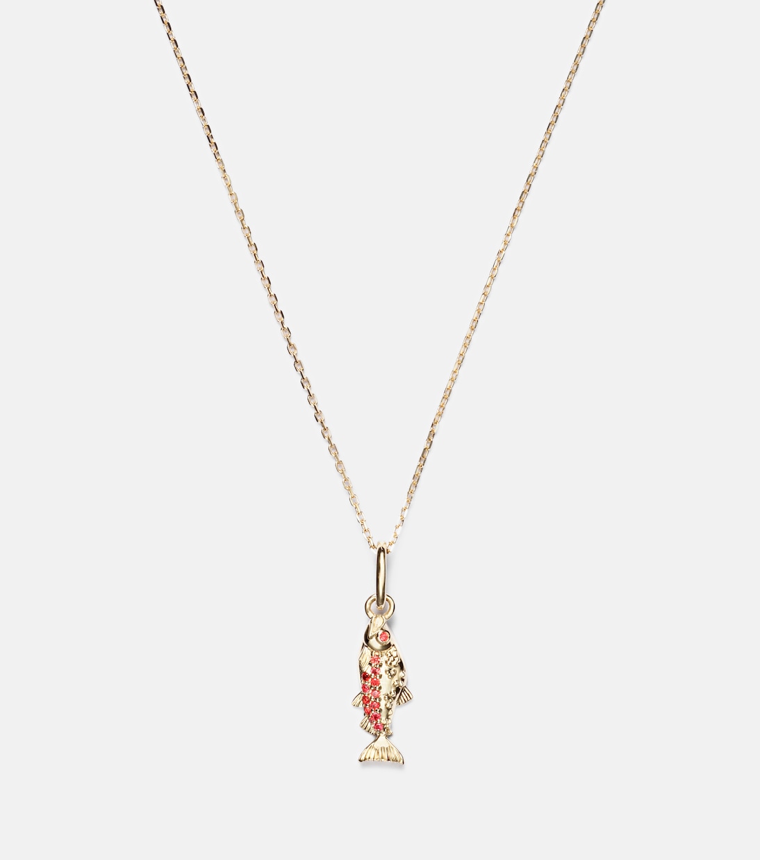 14kt gold pendant necklace with orange sapphires | Stone and Strand