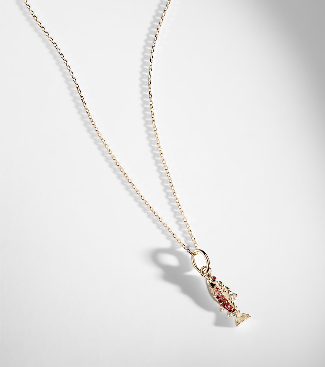 14kt gold pendant necklace with orange sapphires | Stone and Strand