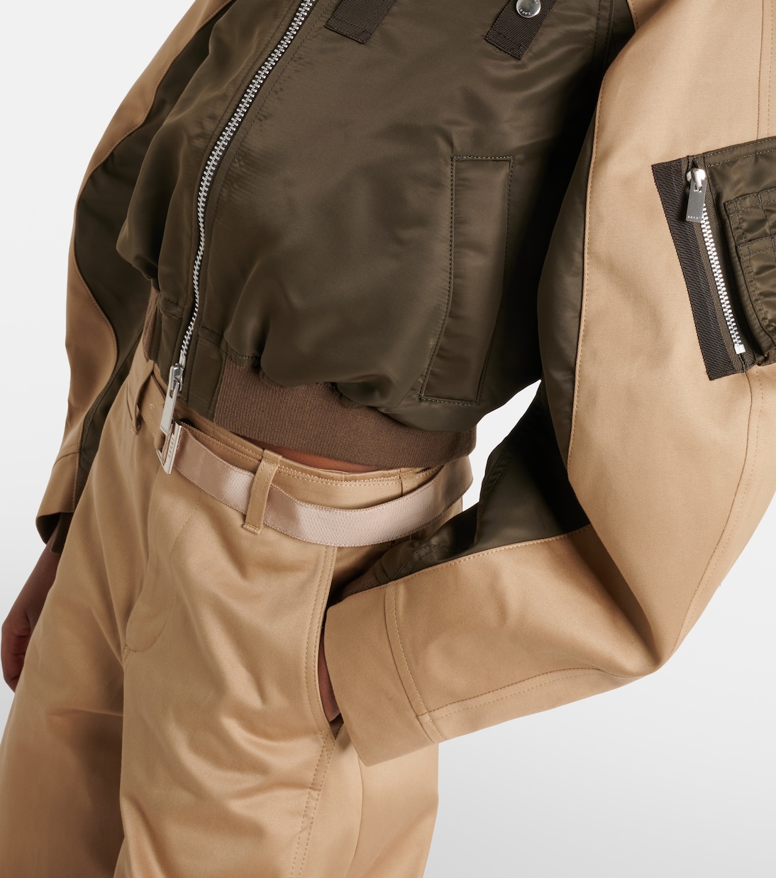 Cropped-Blouson aus Baumwolle und Twill | Sacai