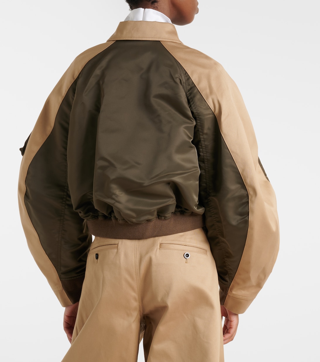 Cropped-Blouson aus Baumwolle und Twill | Sacai