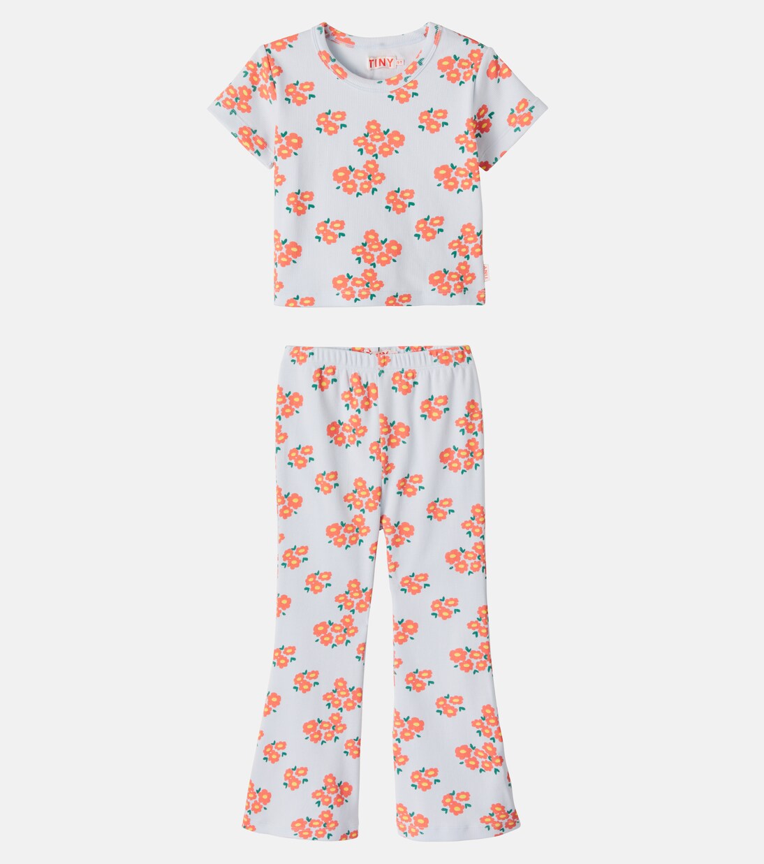 Set de top y pantalones de algodón floral | Tinycottons