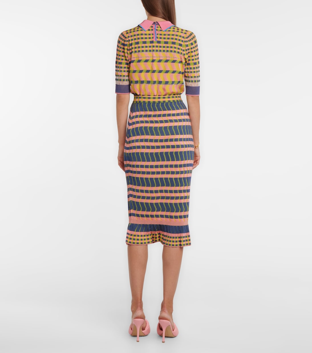 Gonna midi Rosa in maglia a righe | Diane von Furstenberg