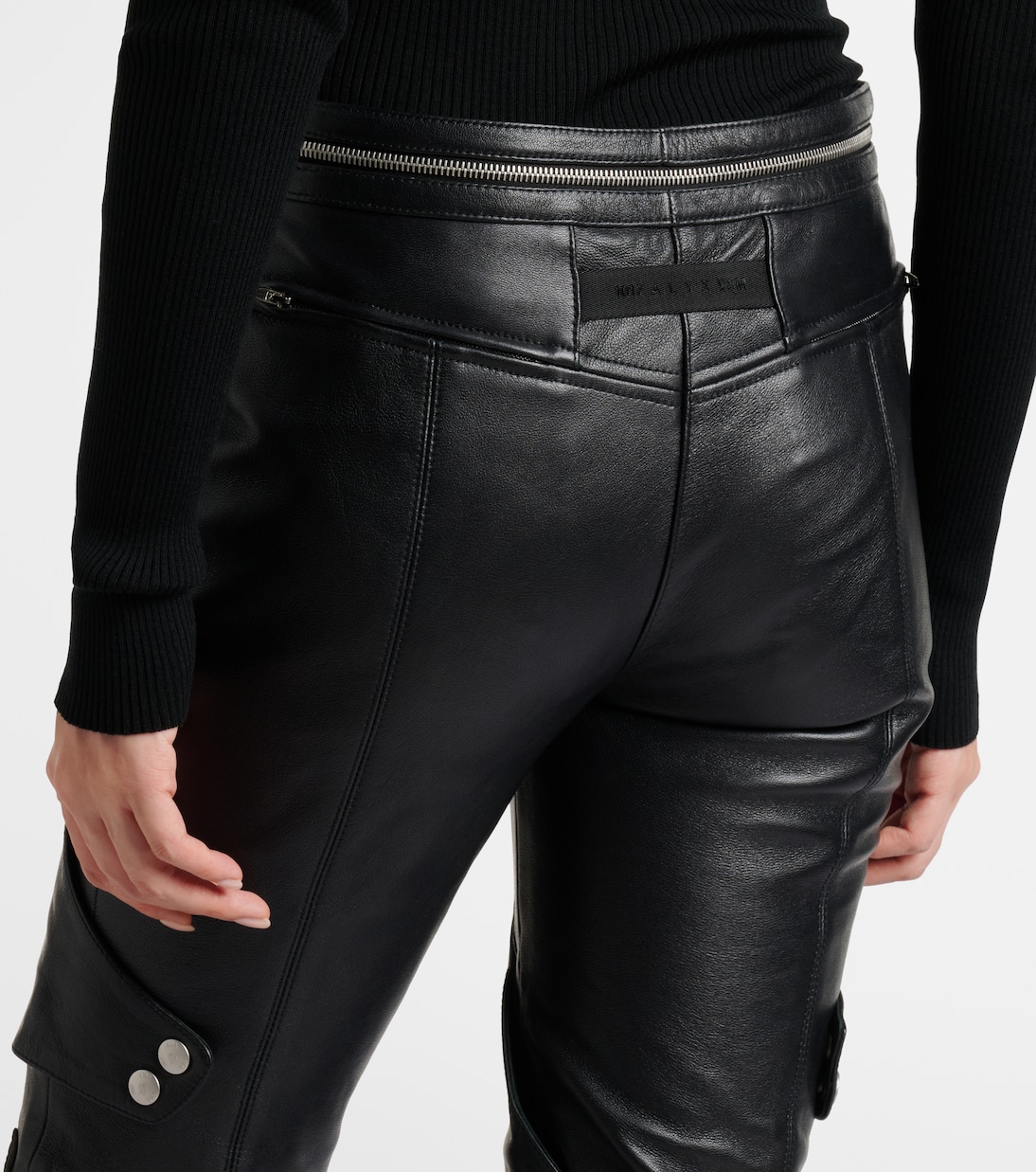 6 Moncler 1017 Alyx 9sm mid-rise straight leather pants | Moncler Genius