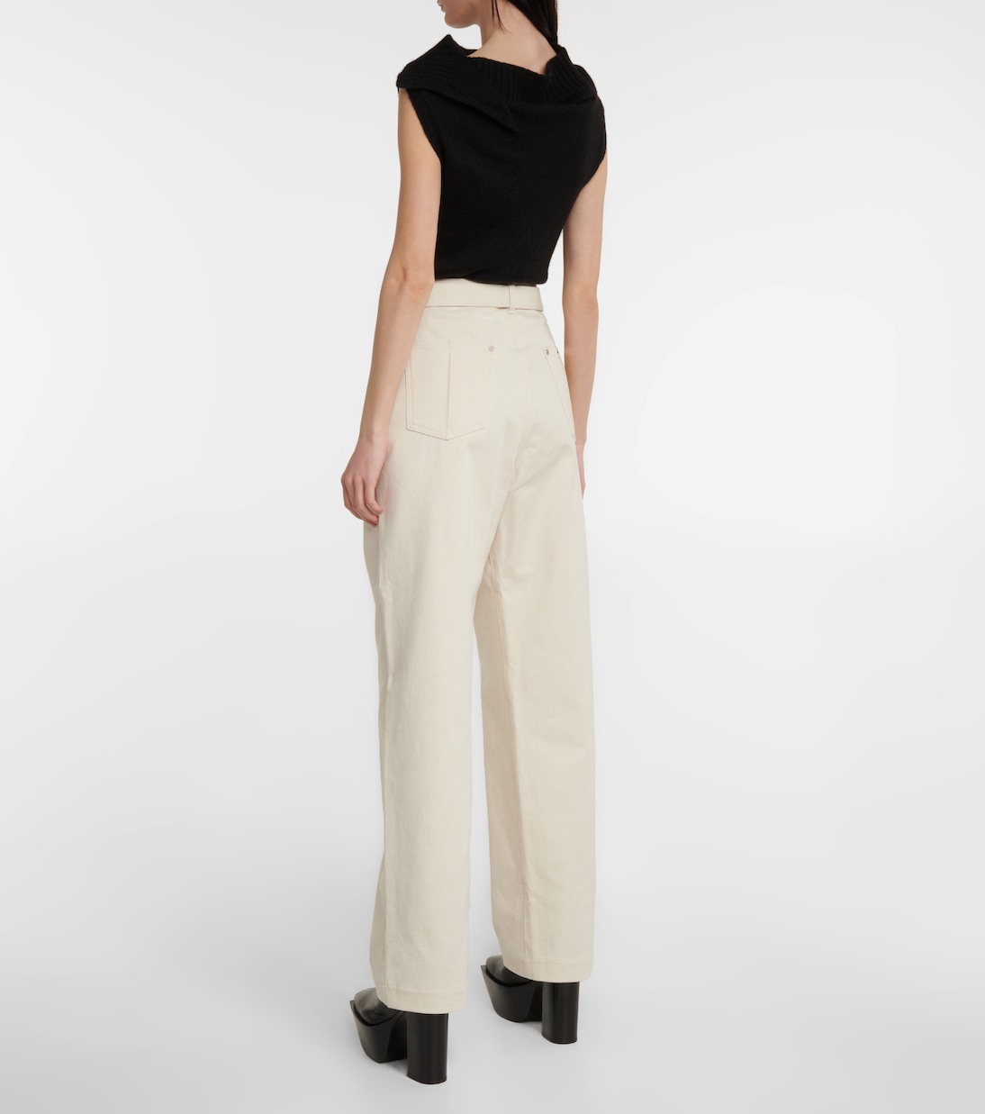 Belted high-rise wide-leg jeans | Peter Do