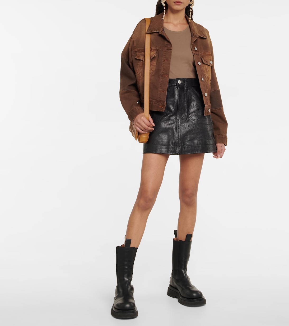 70s Pocket leather miniskirt | Re/Done