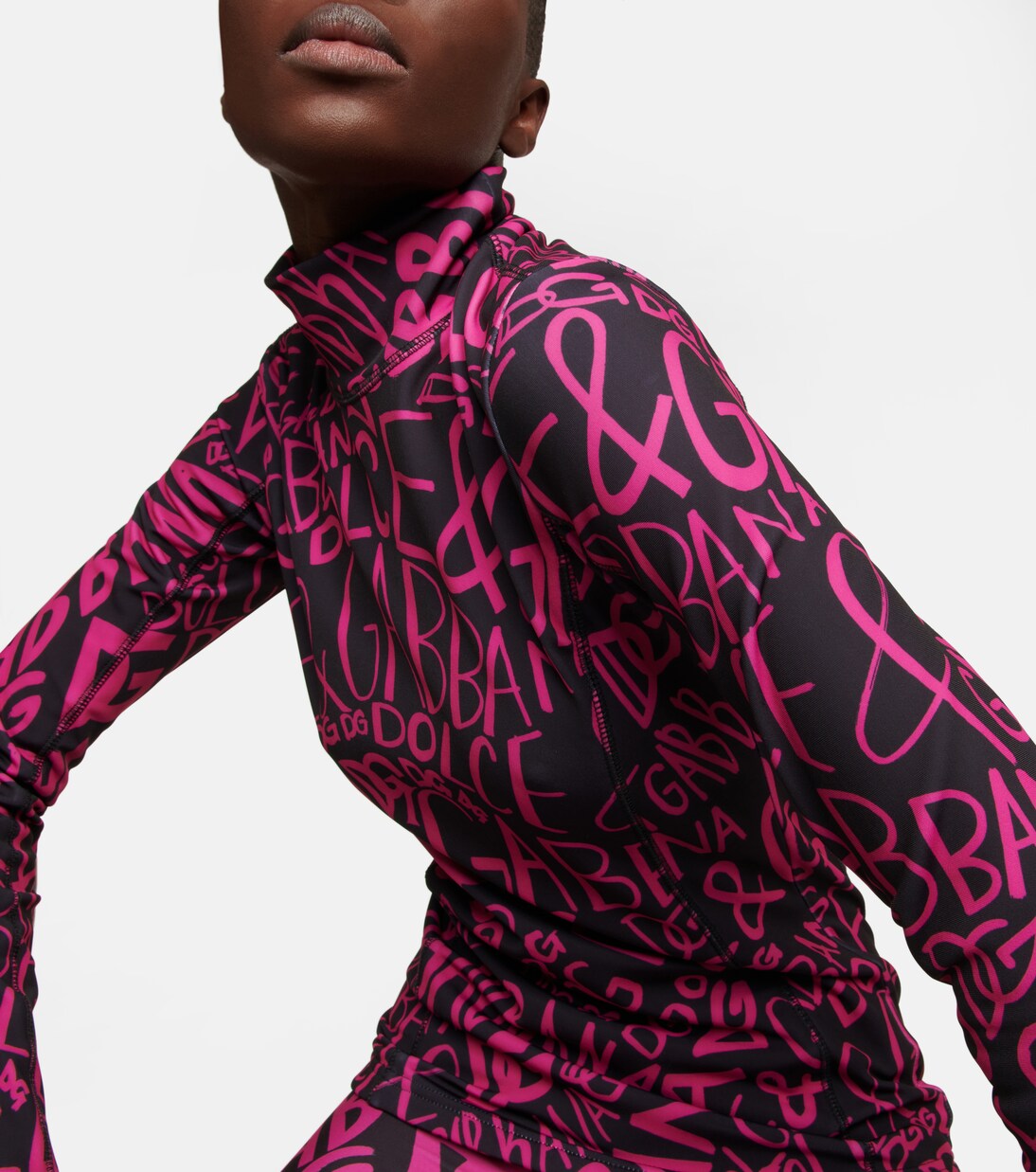 Logo-print turtleneck ski top | Dolce&Gabbana