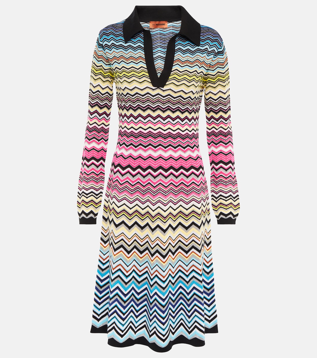 Zig-zag knit cotton-blend midi dress | Missoni
