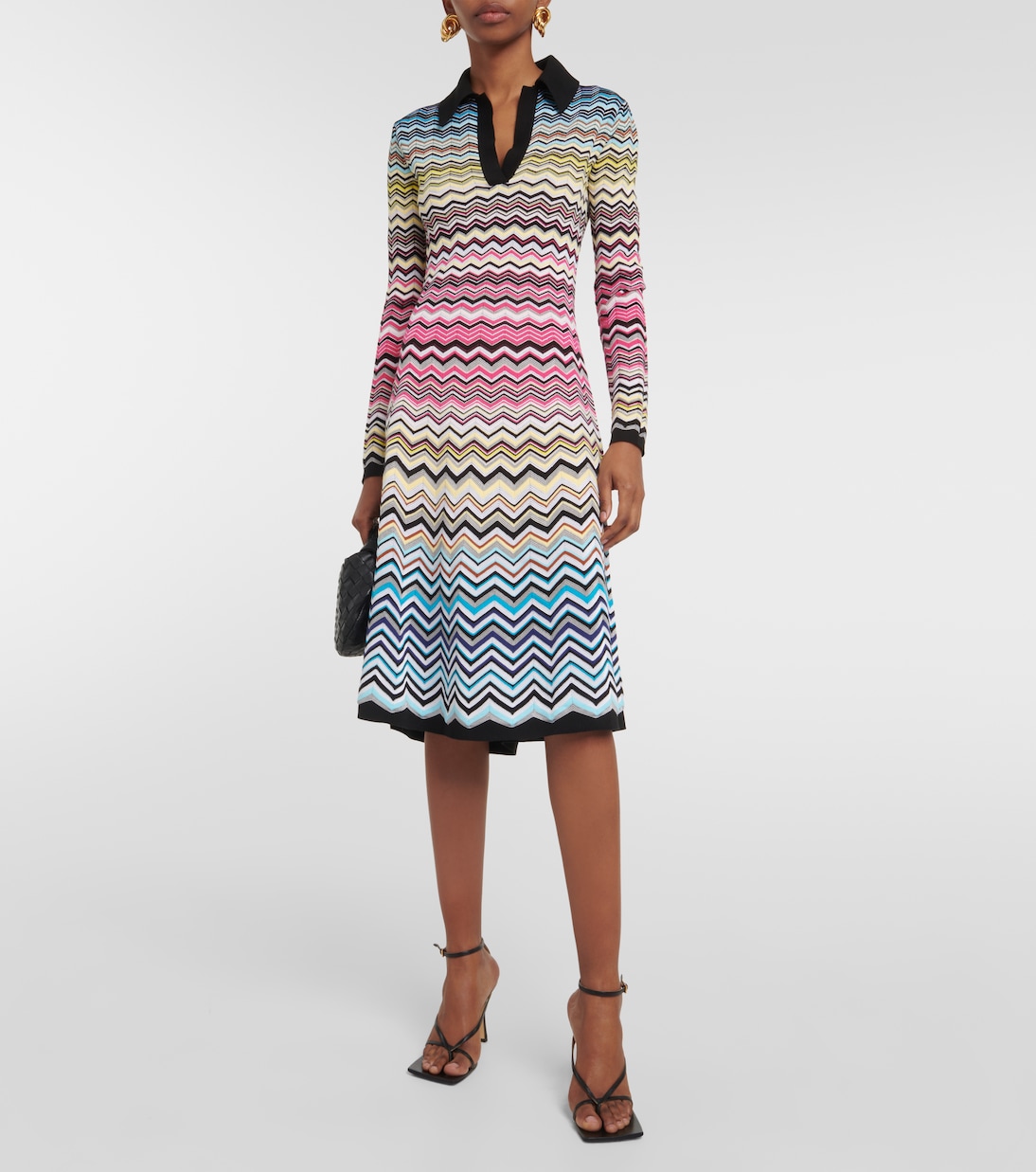 Zig-zag knit cotton-blend midi dress | Missoni