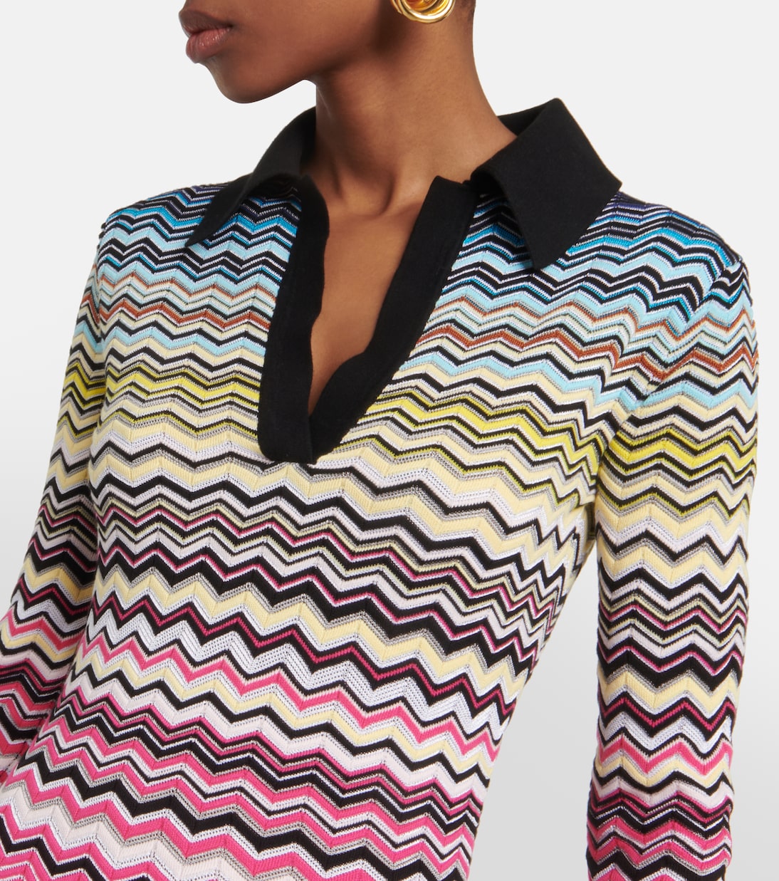 Zig-zag knit cotton-blend midi dress | Missoni